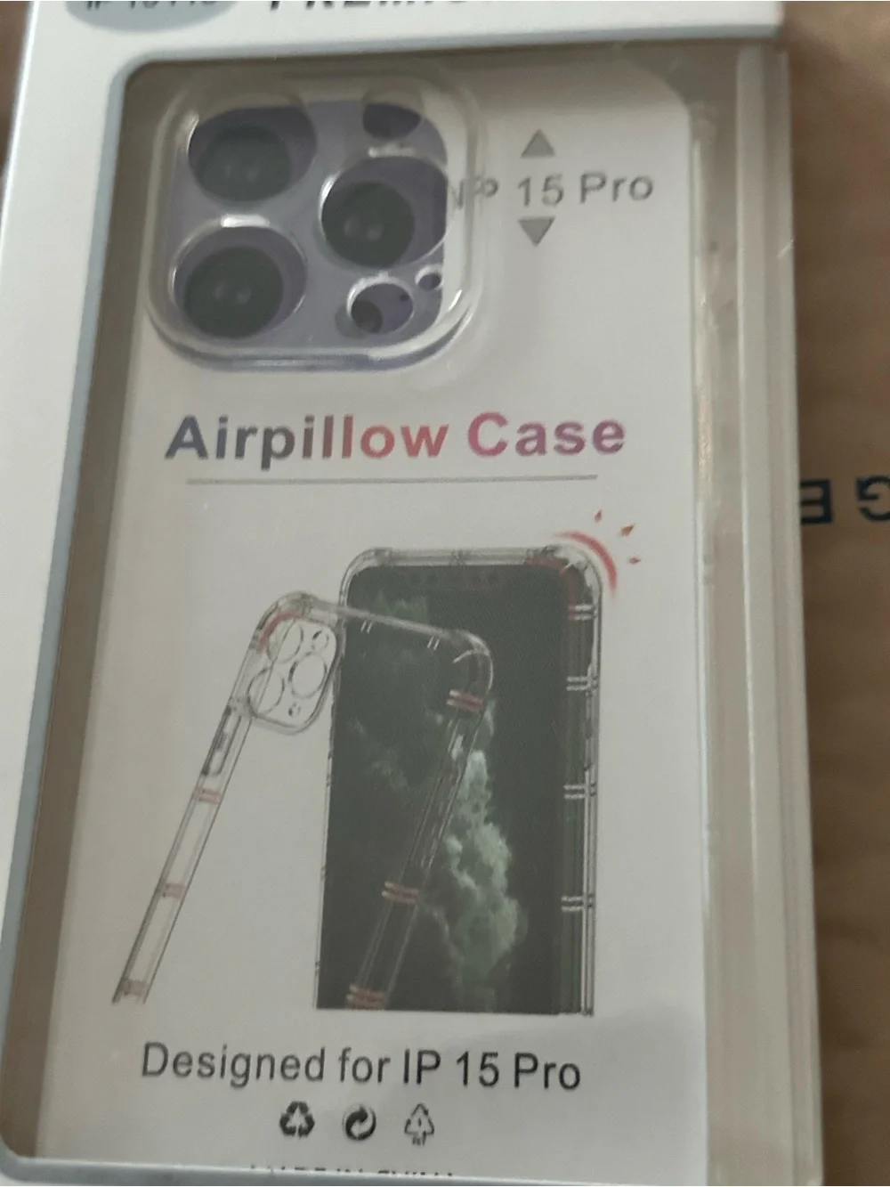iPhone 15 Pro Shatterproof Transparent Cross Stripes Thick TPU Case Clear